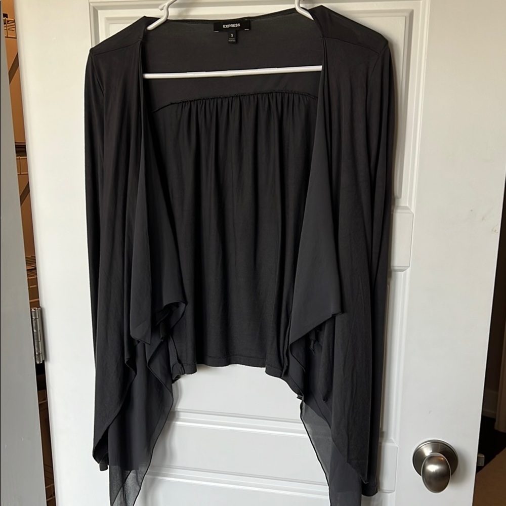 Express Black Shrug with Waterfall Front